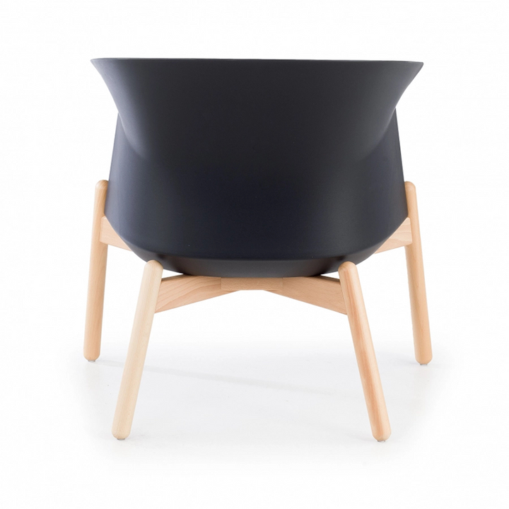 Contemporary Scandinavian Accent Chair - Upholstered Seat &amp; Beech Wood Legs Dining Chair For Dining Room