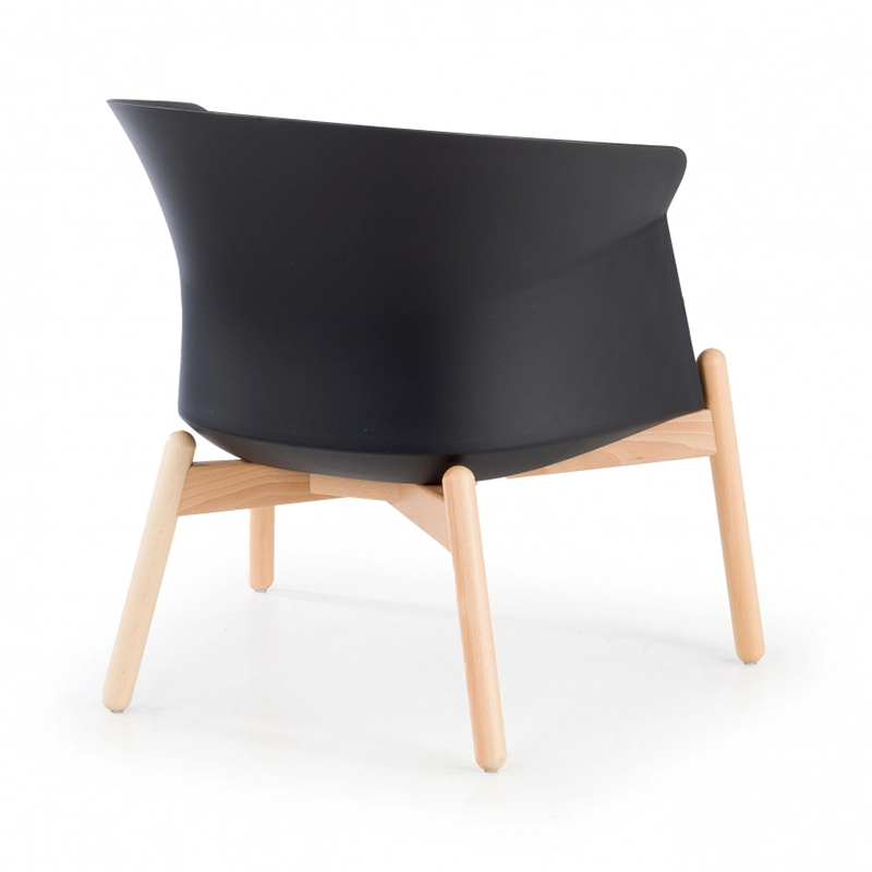 Contemporary Scandinavian Accent Chair - Upholstered Seat &amp; Beech Wood Legs Dining Chair For Dining Room