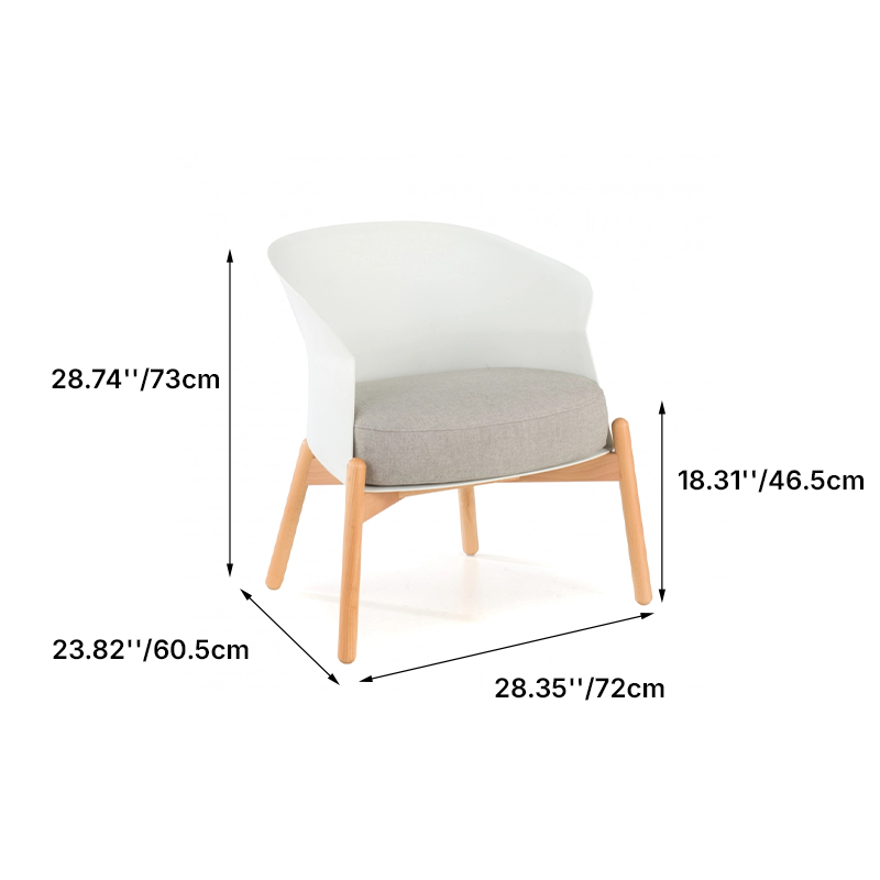 Contemporary Scandinavian Accent Chair - Upholstered Seat &amp; Beech Wood Legs Dining Chair For Dining Room