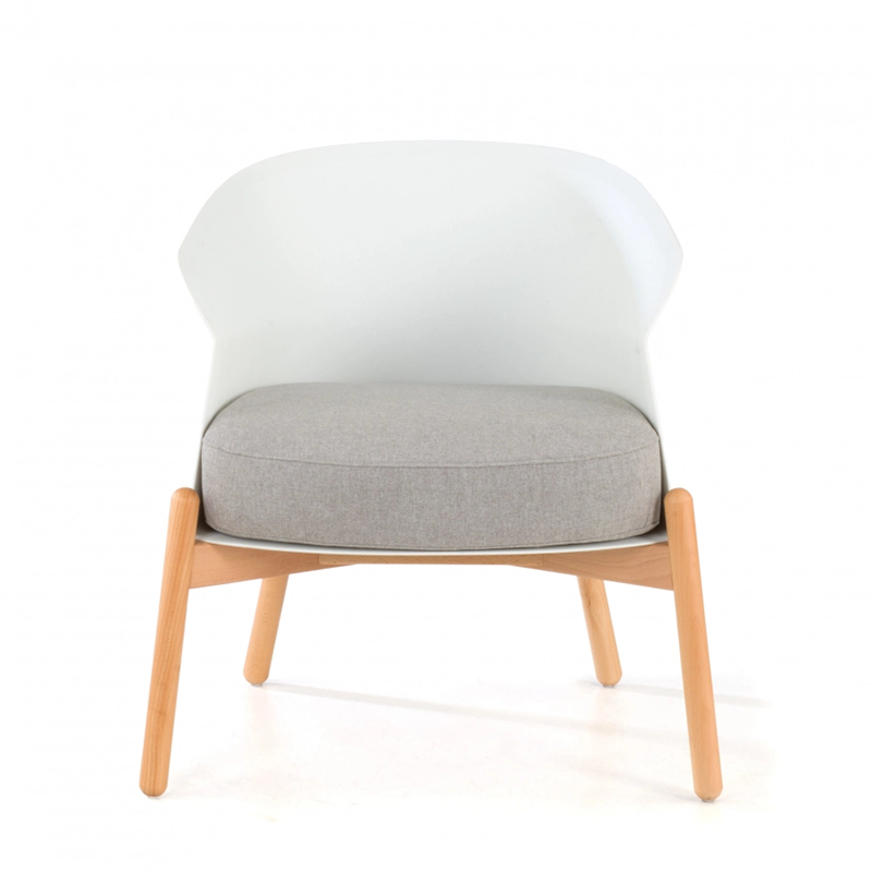 Contemporary Scandinavian Accent Chair - Upholstered Seat &amp; Beech Wood Legs Dining Chair For Dining Room