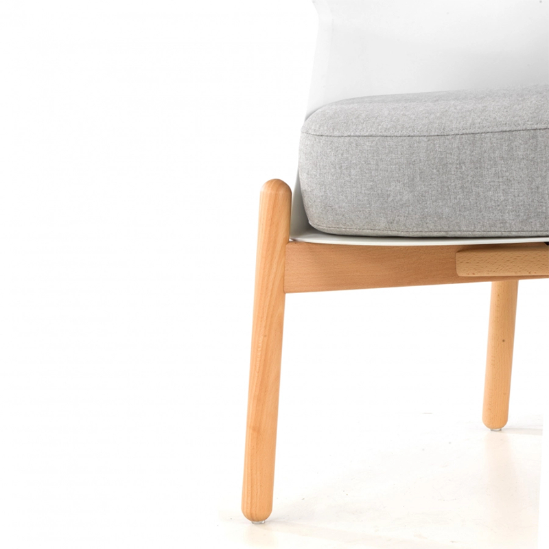 Contemporary Scandinavian Accent Chair - Upholstered Seat &amp; Beech Wood Legs Dining Chair For Dining Room