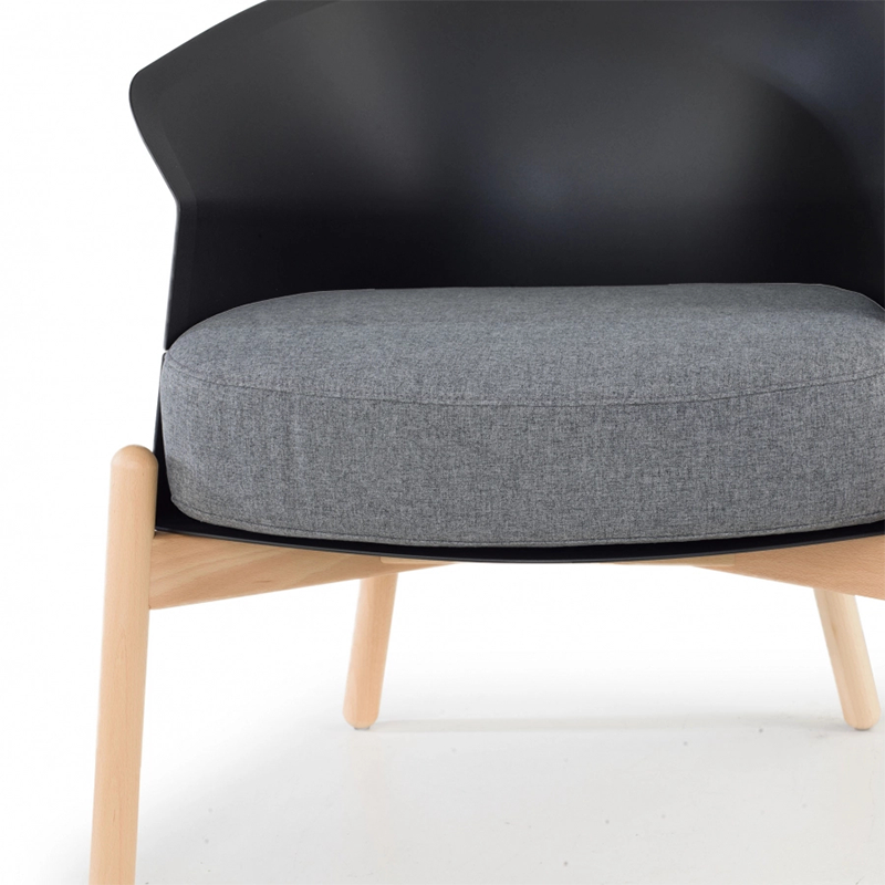 Contemporary Scandinavian Accent Chair - Upholstered Seat &amp; Beech Wood Legs Dining Chair For Dining Room