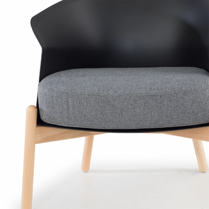 Contemporary Scandinavian Accent Chair - Upholstered Seat &amp; Beech Wood Legs Dining Chair For Dining Room