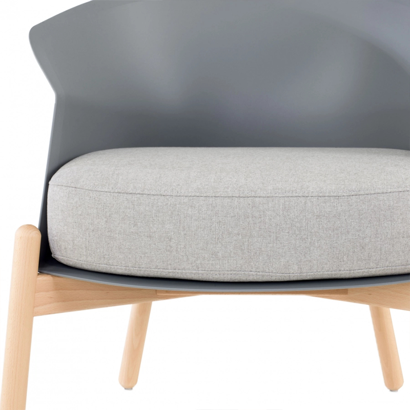 Contemporary Scandinavian Accent Chair - Upholstered Seat &amp; Beech Wood Legs Dining Chair For Dining Room