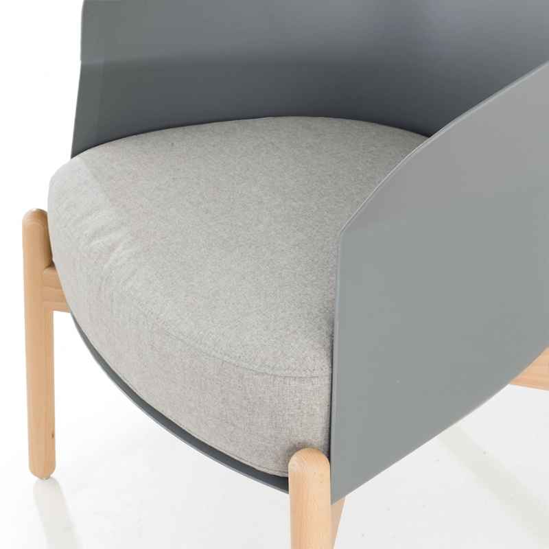 Contemporary Scandinavian Accent Chair - Upholstered Seat &amp; Beech Wood Legs Dining Chair For Dining Room