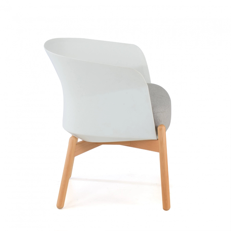 Contemporary Scandinavian Accent Chair - Upholstered Seat &amp; Beech Wood Legs Dining Chair For Dining Room