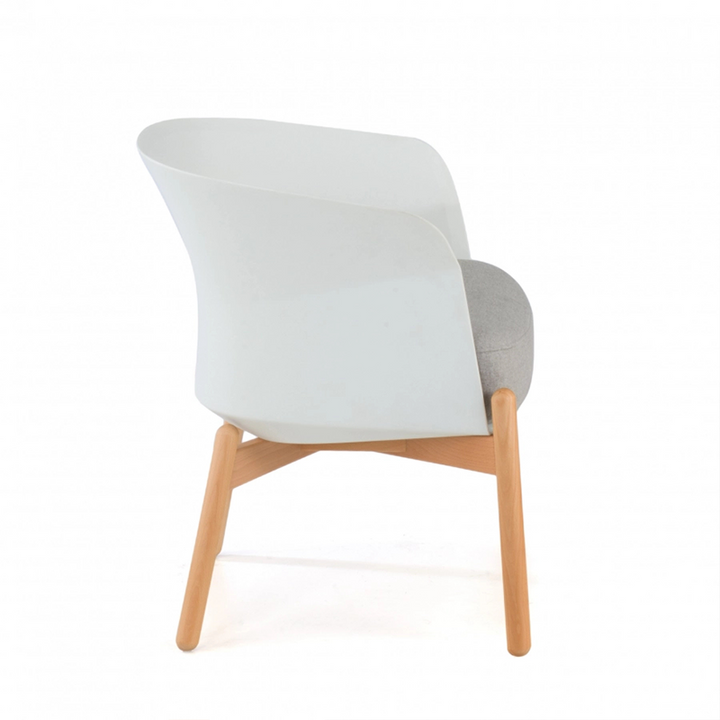 Contemporary Scandinavian Accent Chair - Upholstered Seat &amp; Beech Wood Legs Dining Chair For Dining Room