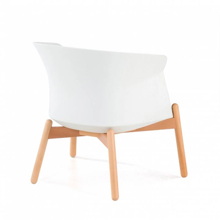 Contemporary Scandinavian Accent Chair - Upholstered Seat &amp; Beech Wood Legs Dining Chair For Dining Room