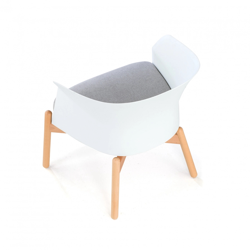 Contemporary Scandinavian Accent Chair - Upholstered Seat &amp; Beech Wood Legs Dining Chair For Dining Room