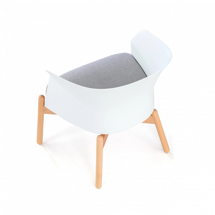 Contemporary Scandinavian Accent Chair - Upholstered Seat &amp; Beech Wood Legs Dining Chair For Dining Room