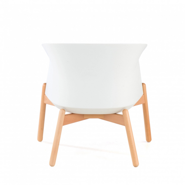 Contemporary Scandinavian Accent Chair - Upholstered Seat &amp; Beech Wood Legs Dining Chair For Dining Room