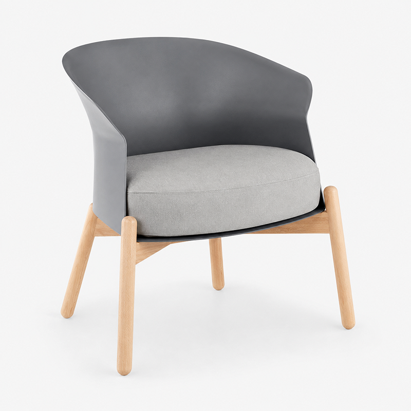 Contemporary Scandinavian Accent Chair - Upholstered Seat &amp; Beech Wood Legs Dining Chair For Dining Room