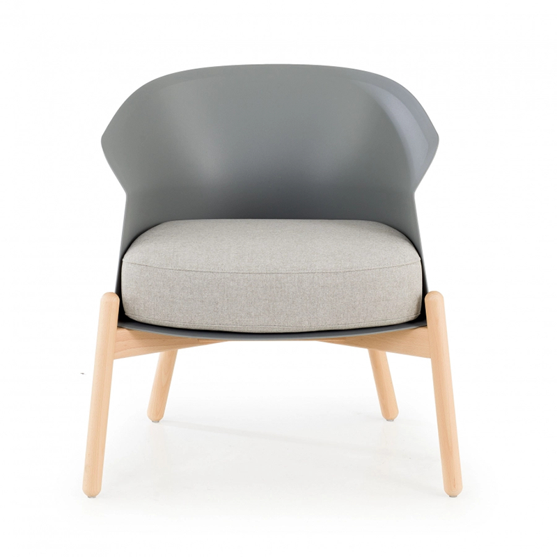 Contemporary Scandinavian Accent Chair - Upholstered Seat &amp; Beech Wood Legs Dining Chair For Dining Room