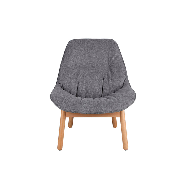 Contemporary Scandinavian Upholstered Accent Chair - Plush Fabric Seat &amp; Beech Wood Legs Backrest For Living Room