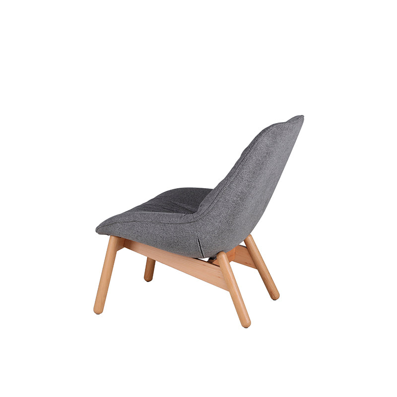 Contemporary Scandinavian Upholstered Accent Chair - Plush Fabric Seat &amp; Beech Wood Legs Backrest For Living Room