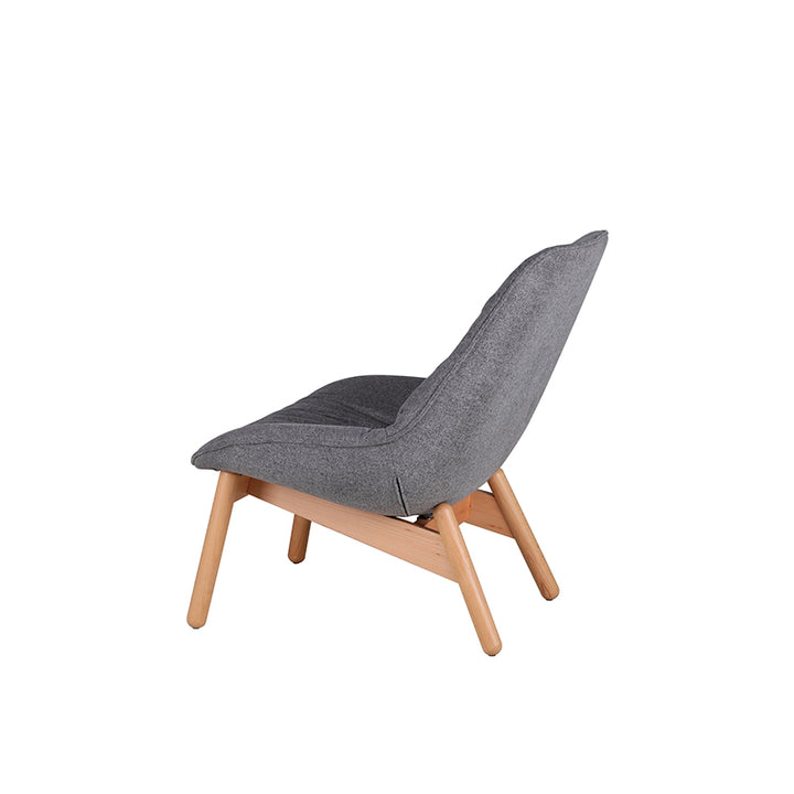 Contemporary Scandinavian Upholstered Accent Chair - Plush Fabric Seat &amp; Beech Wood Legs Backrest For Living Room
