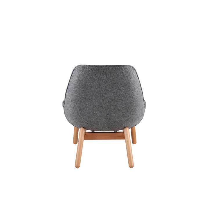 Contemporary Scandinavian Upholstered Accent Chair - Plush Fabric Seat &amp; Beech Wood Legs Backrest For Living Room