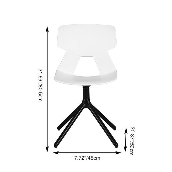 Modern Minimalist Dining Chair - Geometric PP Backrest &amp; Aluminum Alloy Base Accent Chair For Dining Room