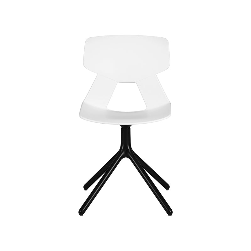 Modern Minimalist Dining Chair - Geometric PP Backrest &amp; Aluminum Alloy Base Accent Chair For Dining Room