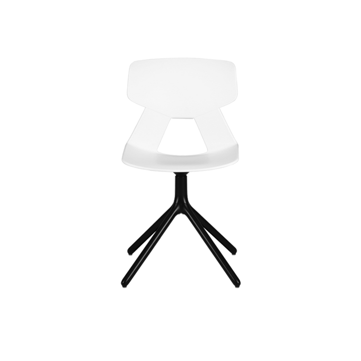 Modern Minimalist Dining Chair - Geometric PP Backrest &amp; Aluminum Alloy Base Accent Chair For Dining Room