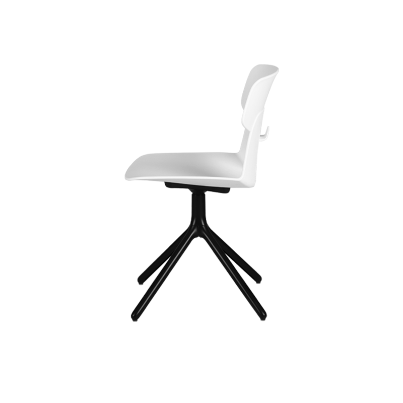 Modern Minimalist Dining Chair - Geometric PP Backrest &amp; Aluminum Alloy Base Accent Chair For Dining Room
