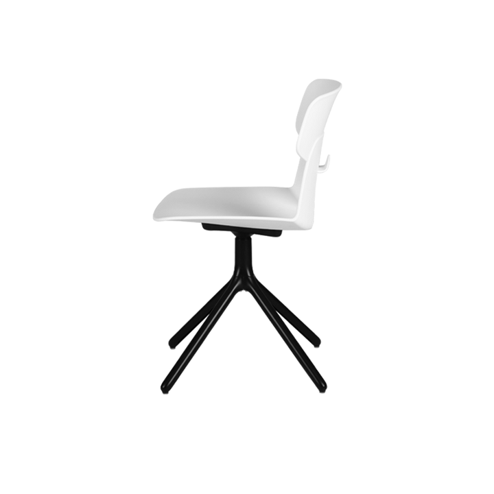 Modern Minimalist Dining Chair - Geometric PP Backrest &amp; Aluminum Alloy Base Accent Chair For Dining Room