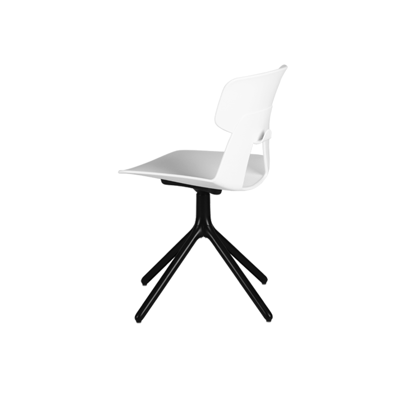 Modern Minimalist Dining Chair - Geometric PP Backrest &amp; Aluminum Alloy Base Accent Chair For Dining Room