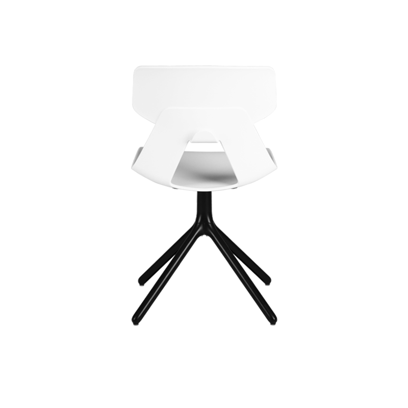 Modern Minimalist Dining Chair - Geometric PP Backrest &amp; Aluminum Alloy Base Accent Chair For Dining Room