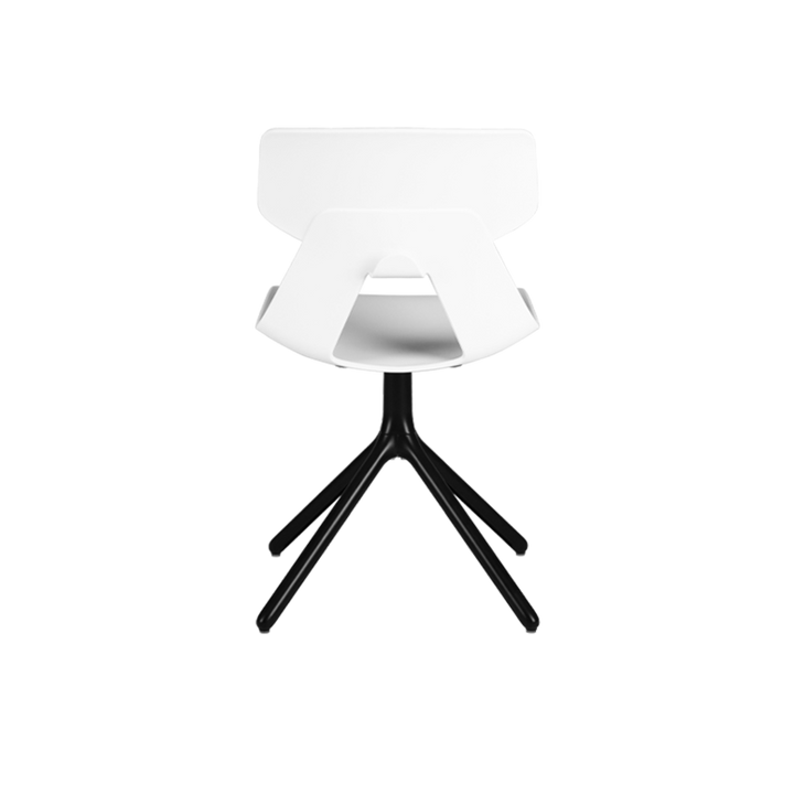 Modern Minimalist Dining Chair - Geometric PP Backrest &amp; Aluminum Alloy Base Accent Chair For Dining Room