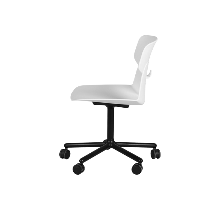 Modern Minimalist Desk Chair - Geometric PP Backrest &amp; Aluminum Alloy Base Accent Chair With Wheels For Home Office