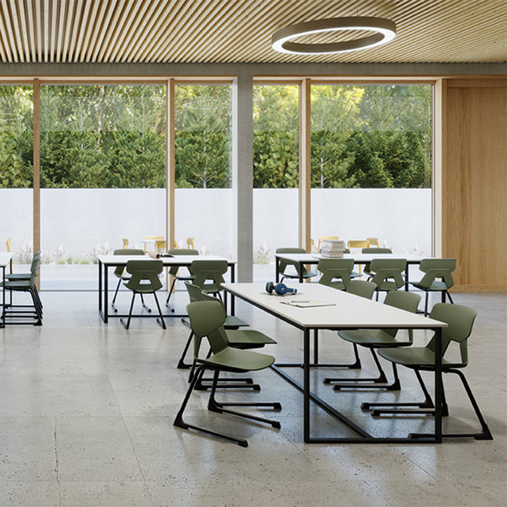 Modern Minimalist Cantilever Dining Chair - Geometric PP Backrest &amp; Reinforced Steel Base Accent Chair For Dining Room