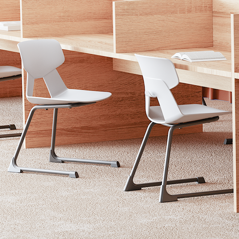 Modern Minimalist Cantilever Dining Chair - Geometric PP Backrest &amp; Reinforced Steel Base Accent Chair For Dining Room
