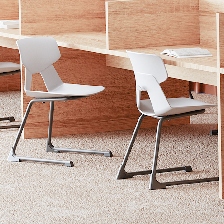 Modern Minimalist Cantilever Dining Chair - Geometric PP Backrest &amp; Reinforced Steel Base Accent Chair For Dining Room