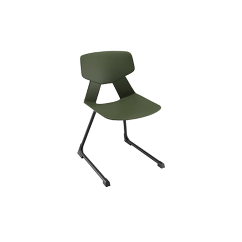 Modern Minimalist Cantilever Dining Chair - Geometric PP Backrest &amp; Reinforced Steel Base Accent Chair For Dining Room