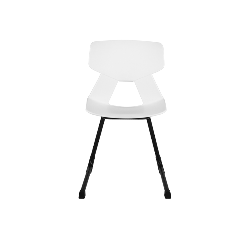 Modern Minimalist Cantilever Dining Chair - Geometric PP Backrest &amp; Reinforced Steel Base Accent Chair For Dining Room