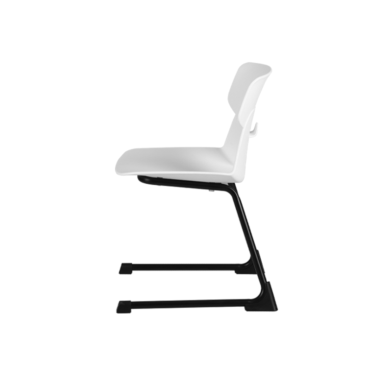 Modern Minimalist Cantilever Dining Chair - Geometric PP Backrest &amp; Reinforced Steel Base Accent Chair For Dining Room
