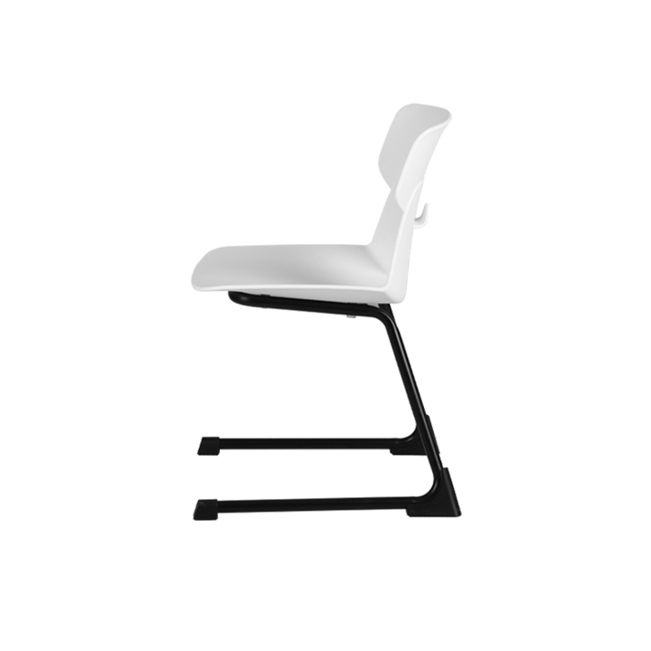 Modern Minimalist Cantilever Dining Chair - Geometric PP Backrest &amp; Reinforced Steel Base Accent Chair For Dining Room