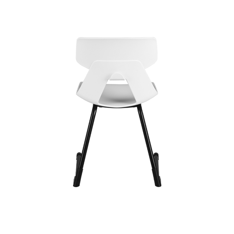 Modern Minimalist Cantilever Dining Chair - Geometric PP Backrest &amp; Reinforced Steel Base Accent Chair For Dining Room