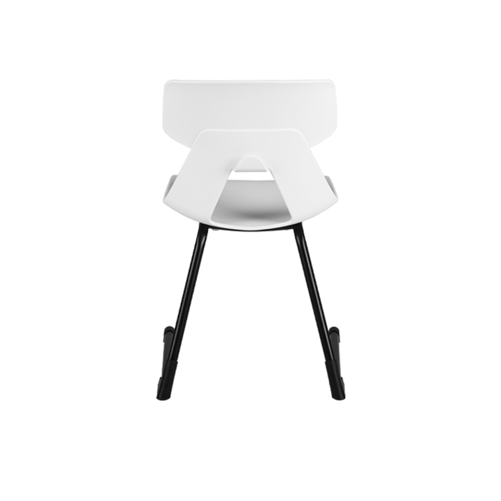Modern Minimalist Cantilever Dining Chair - Geometric PP Backrest &amp; Reinforced Steel Base Accent Chair For Dining Room