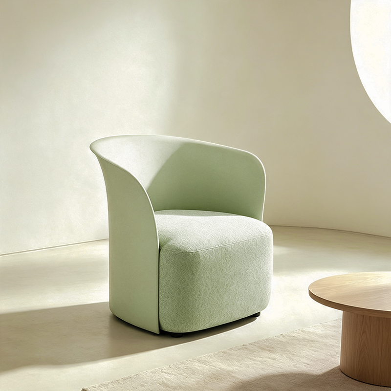 Contemporary Scandinavian Accent Chair - Upholstered Seat Sculpted PP Shell &amp; Plywood Frame Lounge Chair For Living Room