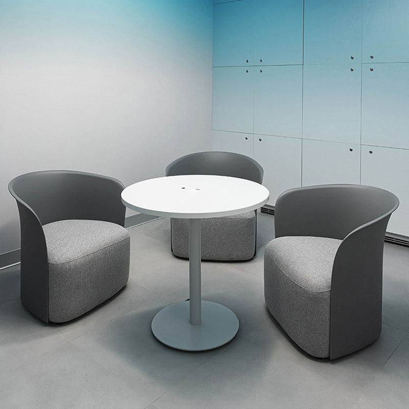 Contemporary Scandinavian Accent Chair - Upholstered Seat Sculpted PP Shell &amp; Plywood Frame Lounge Chair For Living Room