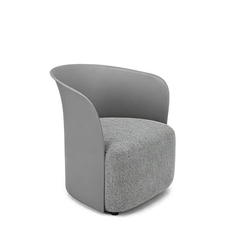 Contemporary Scandinavian Accent Chair - Upholstered Seat Sculpted PP Shell &amp; Plywood Frame Lounge Chair For Living Room