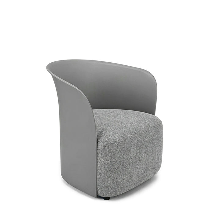 Contemporary Scandinavian Accent Chair - Upholstered Seat Sculpted PP Shell &amp; Plywood Frame Lounge Chair For Living Room
