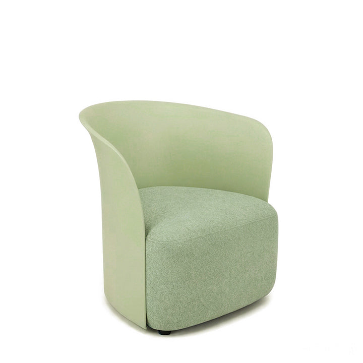 Contemporary Scandinavian Accent Chair - Upholstered Seat Sculpted PP Shell &amp; Plywood Frame Lounge Chair For Living Room