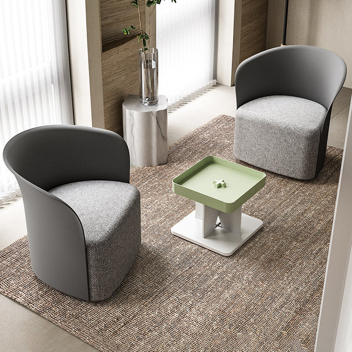 Contemporary Scandinavian Accent Chair - Upholstered Seat Sculpted PP Shell &amp; Plywood Frame Lounge Chair For Living Room