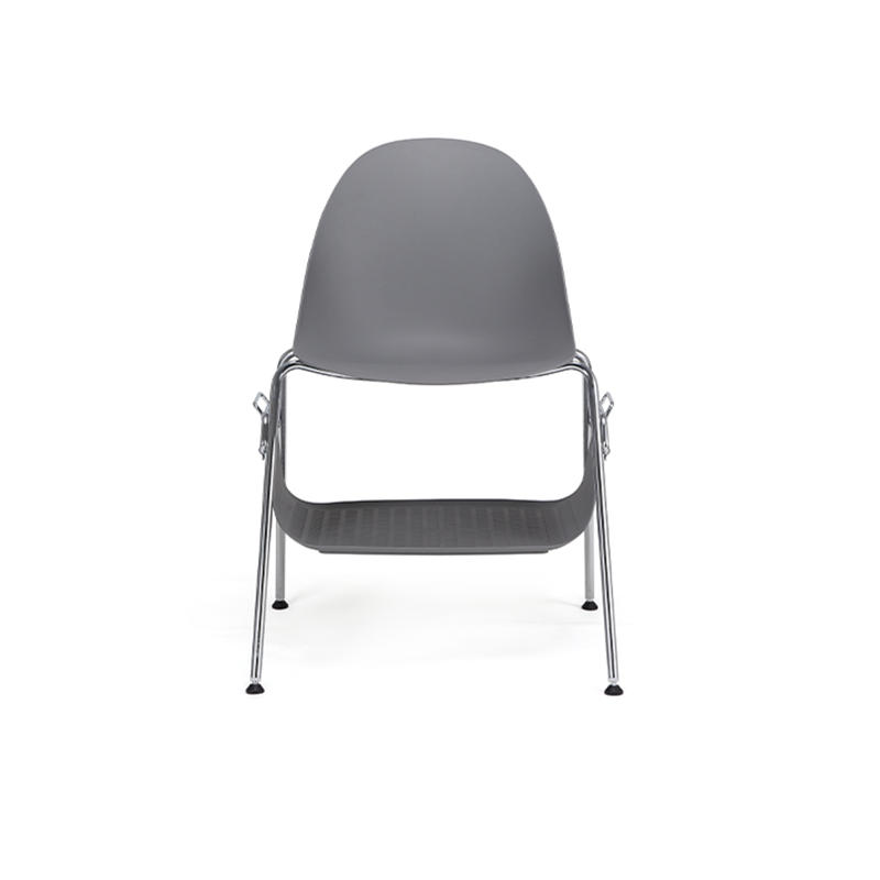 Modern Minimalist Under-Seat Storage Basket Dining Chair - Curved PP Shell &amp; Steel Legs Backrest Chair For Dining Room