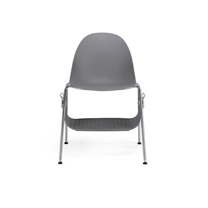 Modern Minimalist Under-Seat Storage Basket Dining Chair - Curved PP Shell &amp; Steel Legs Backrest Chair For Dining Room