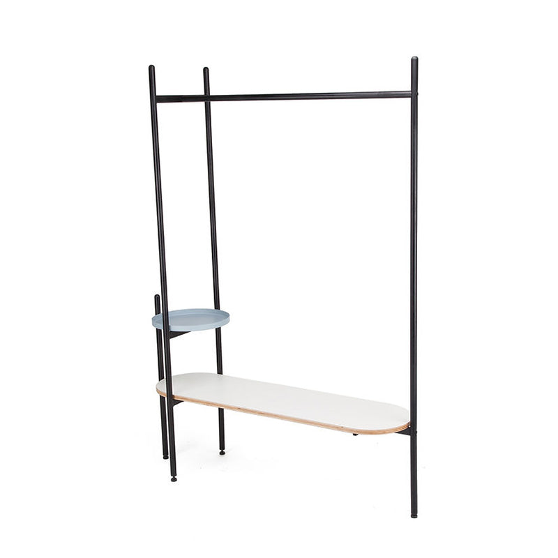 Space-Saving Industrial Hall Tree - Freestanding Powder-Coated Iron MDF Storage Shelves Coat Rack For Entryways &amp; Hallway