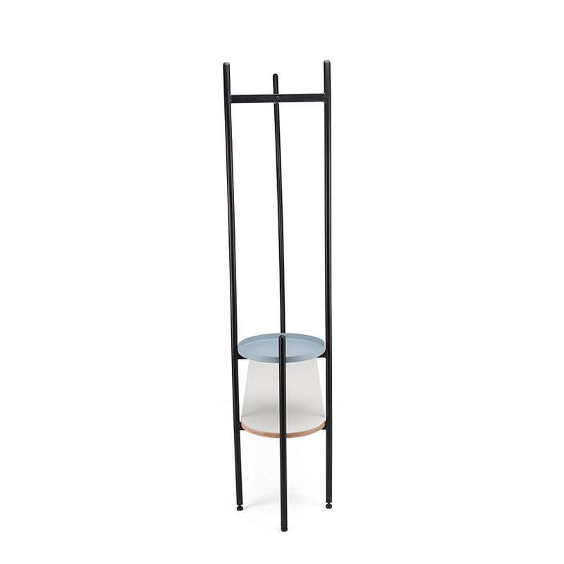 Space-Saving Industrial Hall Tree - Freestanding Powder-Coated Iron MDF Storage Shelves Coat Rack For Entryways &amp; Hallway