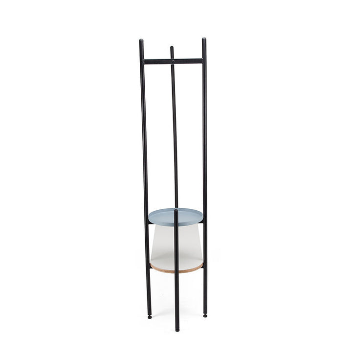 Space-Saving Industrial Hall Tree - Freestanding Powder-Coated Iron MDF Storage Shelves Coat Rack For Entryways &amp; Hallway